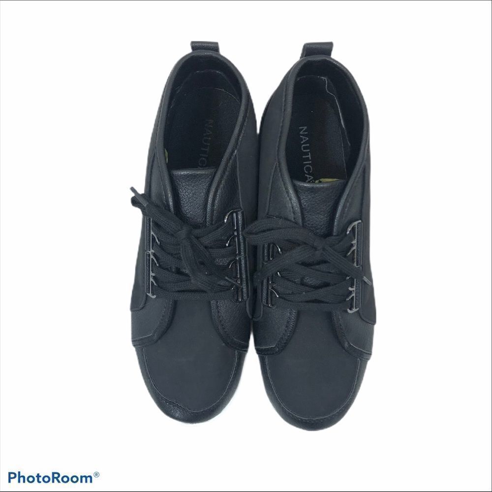 Nautica Ladies Lubec Black‎ High Top Sneakers